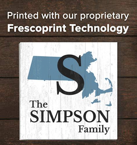 Family Name Sign Home State Custom - Select Your State - 10.5in x 10.5in
