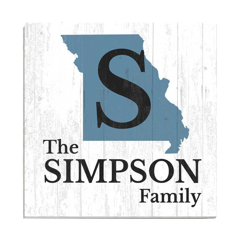 Family Name Sign Home State Custom - Select Your State - 10.5in x 10.5in