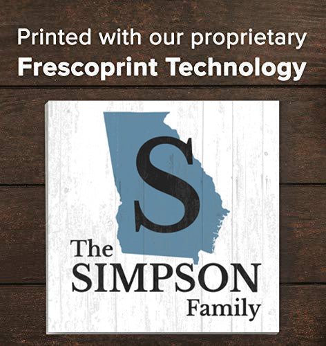 Family Name Sign Home State Custom - Select Your State - 10.5in x 10.5in