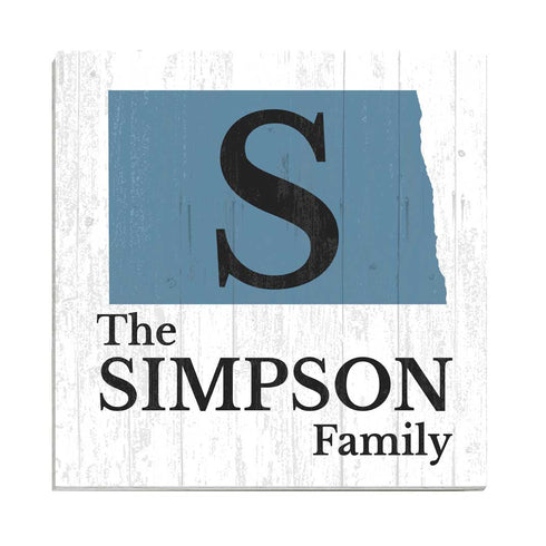 Family Name Sign Home State Custom - Select Your State - 10.5in x 10.5in