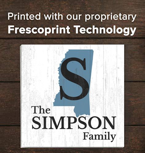 Family Name Sign Home State Custom - Select Your State - 10.5in x 10.5in
