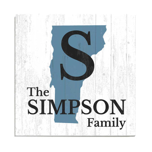 Family Name Sign Home State Custom - Select Your State - 10.5in x 10.5in