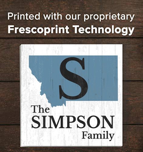 Family Name Sign Home State Custom - Select Your State - 10.5in x 10.5in