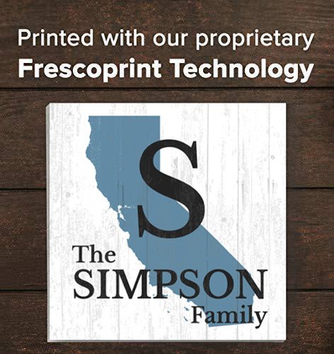 Family Name Sign Home State Custom - Select Your State - 10.5in x 10.5in