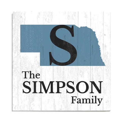 Family Name Sign Home State Custom - Select Your State - 10.5in x 10.5in