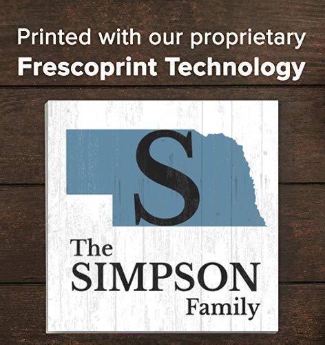 Family Name Sign Home State Custom - Select Your State - 10.5in x 10.5in