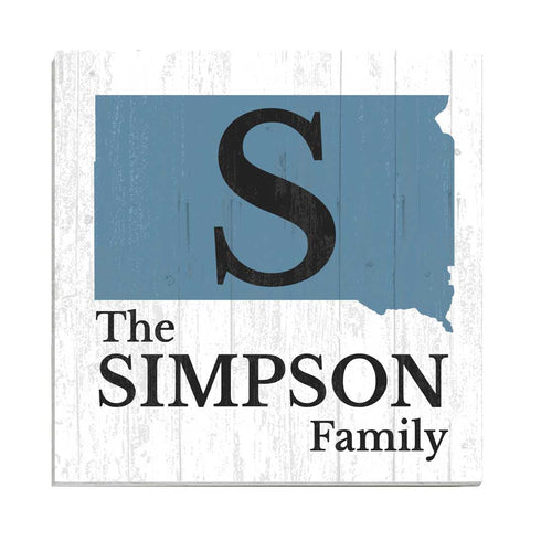 Family Name Sign Home State Custom - Select Your State - 10.5in x 10.5in