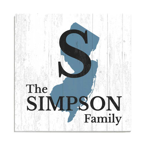 Family Name Sign Home State Custom - Select Your State - 10.5in x 10.5in