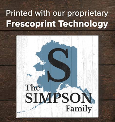 Family Name Sign Home State Custom - Select Your State - 10.5in x 10.5in
