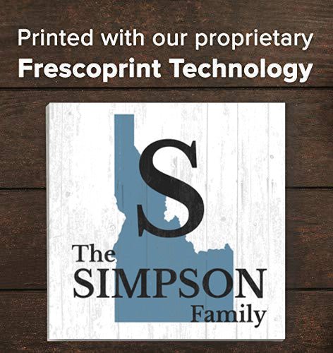 Family Name Sign Home State Custom - Select Your State - 10.5in x 10.5in