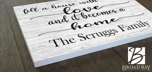 Farmhouse Family Name Sign Custom and Personalized