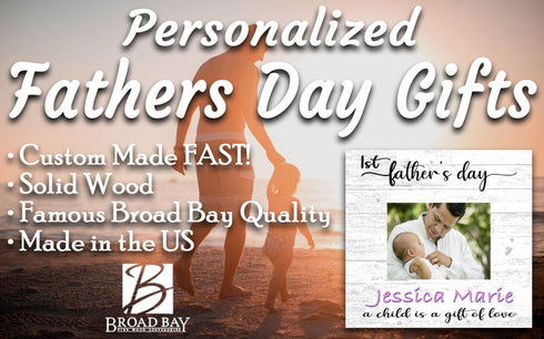 First Father's Day Photo Frame Printed Picture Upload - Personalized - with Customized Name