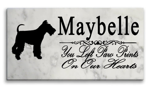 Fox Terrier Memorial Stone Personalized Garden Rock Grave Marker Outdoor or Indoor
