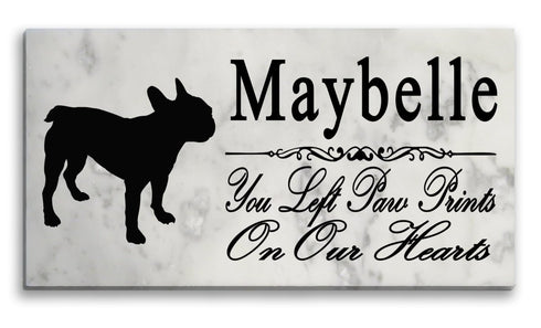 French Bulldog Memorial Stone Personalized Dog Garden Rock Grave Marker Outdoor or Indoor