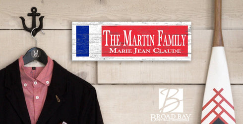 French Flag Family Name Sign – Personalized French Heritage Plaque with Custom Names