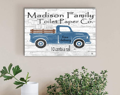 Funny Bathroom Sign Decoration Personalized Family Name Old Fashioned Design