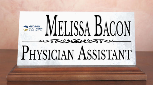 Georgia Southern Desk Nameplate – Custom Marble Name Sign with Personalized Title