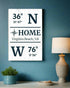 GPS Coordinates Sign - Personalized Latitude Longitude Location Wall Art