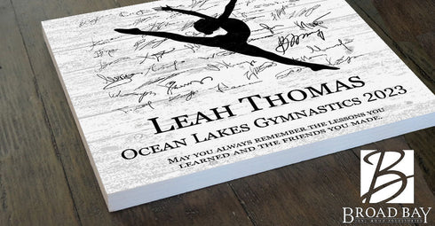 Personalized Gymnastics Award Plaque - Team Signable Recognition Gift