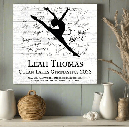 Personalized Gymnastics Award Plaque - Team Signable Recognition Gift
