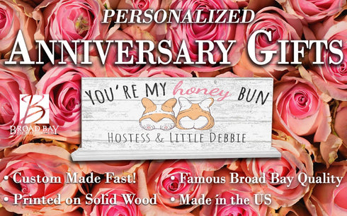 Honeybun Sign Personalized Anniversary Gift With Corgi Dogs