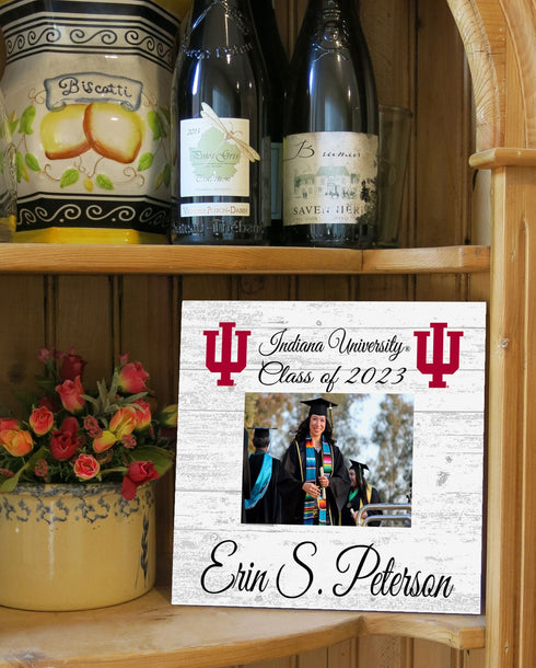 Indiana University Personalized Graduation Picture Frame Plaque – Upload Your Photo, Name & Class Year – 10.5"x10.5"
