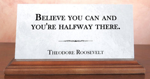 Custom Marble Quote Plaque – Personalized Desk Gift with Your Favorite Saying