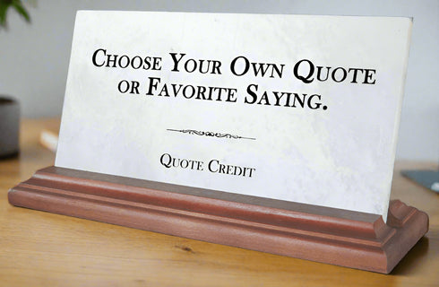 Custom Marble Quote Plaque – Personalized Desk Gift with Your Favorite Saying