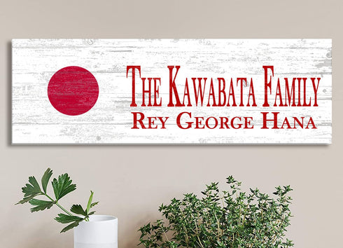 Japanese Family Name Sign Personalized Japan Heritage Gift
