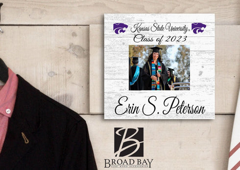 Kansas State Graduation or Class Year Picture Frame Plaque – Custom - Upload Your Photo, Name & Class Year – 10.5"x10.5"