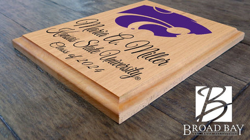 Kansas State University Graduation Gift – Custom Name and Year Plaque