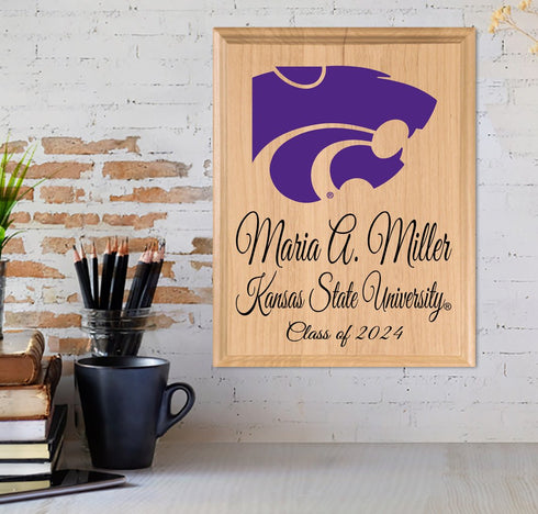 Kansas State University Graduation Gift – Custom Name and Year Plaque