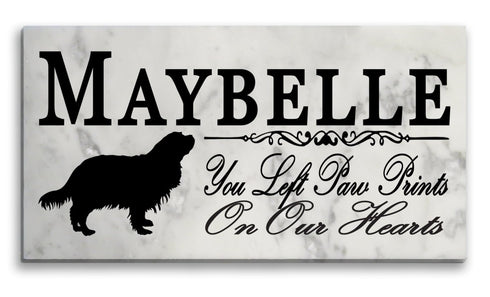 King Charles Spaniel Memorial Stone Personalized Garden Rock Grave Marker Outdoor or Indoor