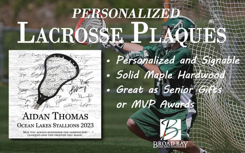 Personalized Lacrosse Award Plaque or LAX Coach Recognition - Signable