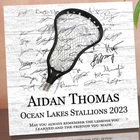 Personalized Lacrosse Award Plaque or LAX Coach Recognition - Signable