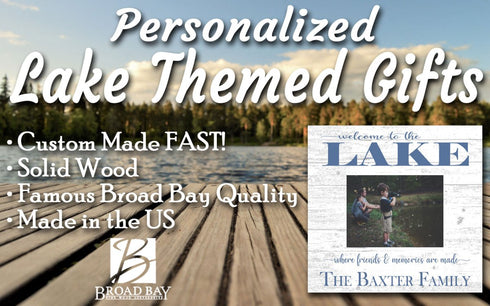 Lake House Photo Frame With PRINTED PICTURE on WOOD Personalized