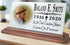 Memorial Plaque With Photo - Personalized for Shelf or Desktop Solid Marble 8x4in