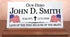 Military Hero Memorial Plaque – Personalized Marble Tribute With Dual Flags