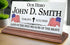Military Hero Memorial Plaque – Personalized Marble Tribute With Dual Flags