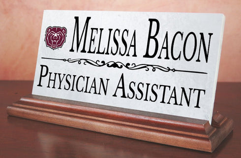 Missouri State University Desk Nameplate – Custom Marble Name Sign