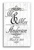 Mr & Mrs Wedding Gift Sign - Personalized Large Wood with Name & Date