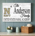 United States Naval Academy Family Name Sign – Personalized Navy Gift Wooden Sign