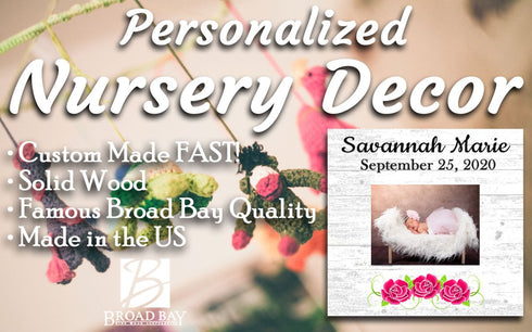 New Baby Picture Frame Upload Photo - Custom Name and Birthday