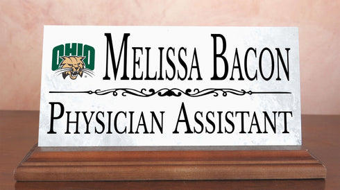 Ohio University Desk Nameplate – Custom Marble Name Sign with Title