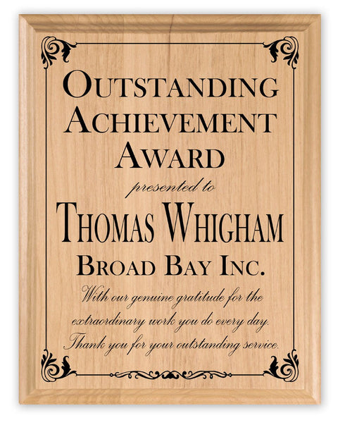 Outstanding Achievement Award Plaque – Personalized Recognition Gift with Custom Name, Title & Message