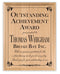 Outstanding Achievement Award Plaque – Personalized Recognition Gift with Custom Name, Title & Message