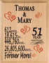 Personalized Anniversary Plaque - Custom Wood Sign with Names & Year
