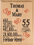 Personalized Anniversary Plaque - Custom Wood Sign with Names & Year