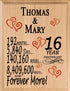 Personalized Anniversary Plaque - Custom Wood Sign with Names & Year