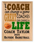 Personalized Basketball Coach Gift Plaque - Custom Wood Award